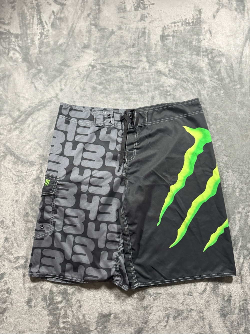 Black Boardshorts with Green Logo - Men